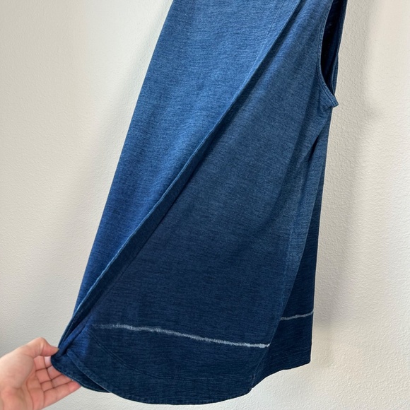 J. Jill indigo tunic tank size XL navy ombré split back 100% cotton - Picture 8 of 11